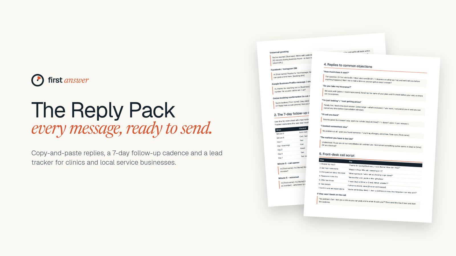 The Reply Pack: Speed-to-Lead Scripts & Follow-up Tracker