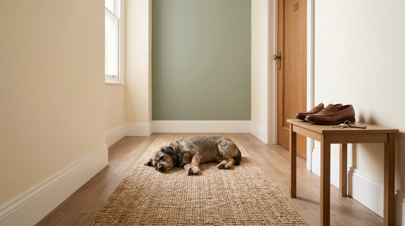 Apartment Dog Owners Leaving Calmly without Departure Barking