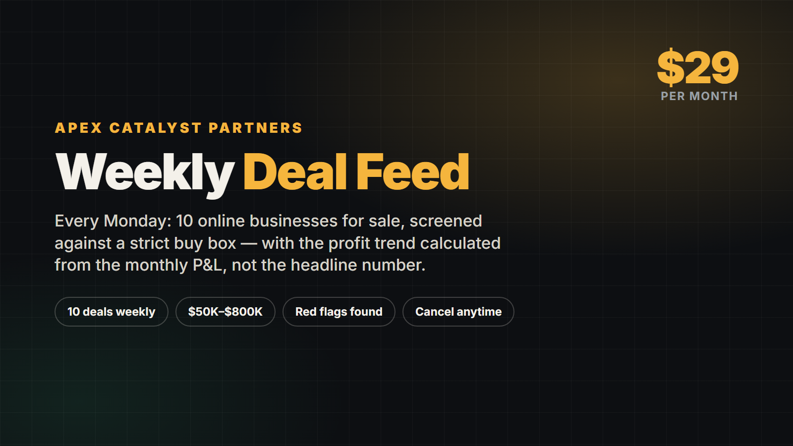 Weekly Deal Feed