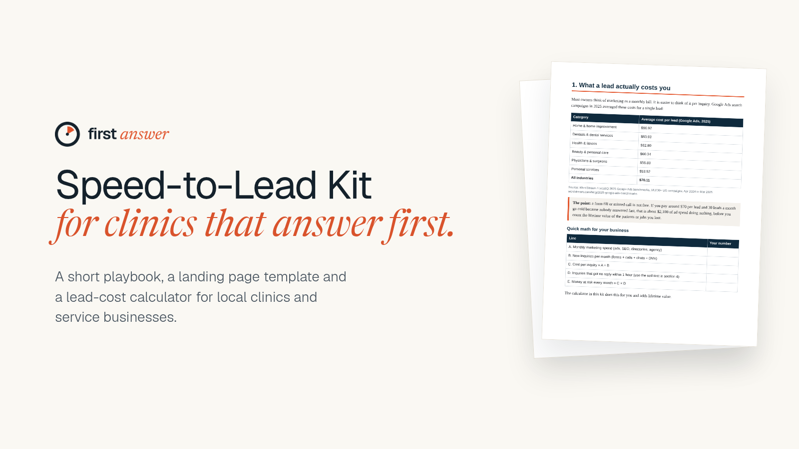 Speed-to-Lead Kit for Clinics & Local Service Businesses