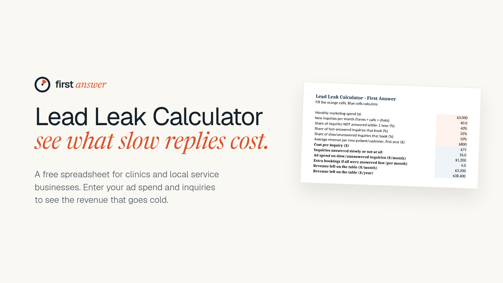 Lead Leak Calculator for Clinics & Local Service Businesses