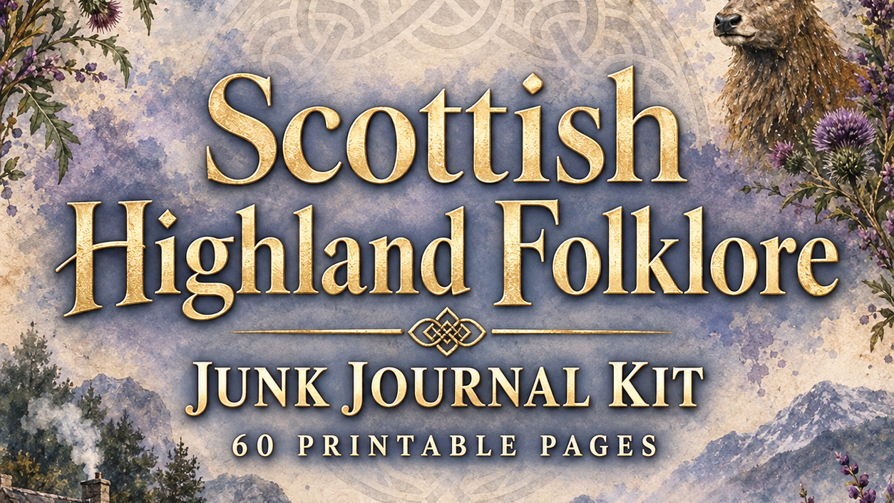 Scottish Highland Folklore Junk Journal Kit