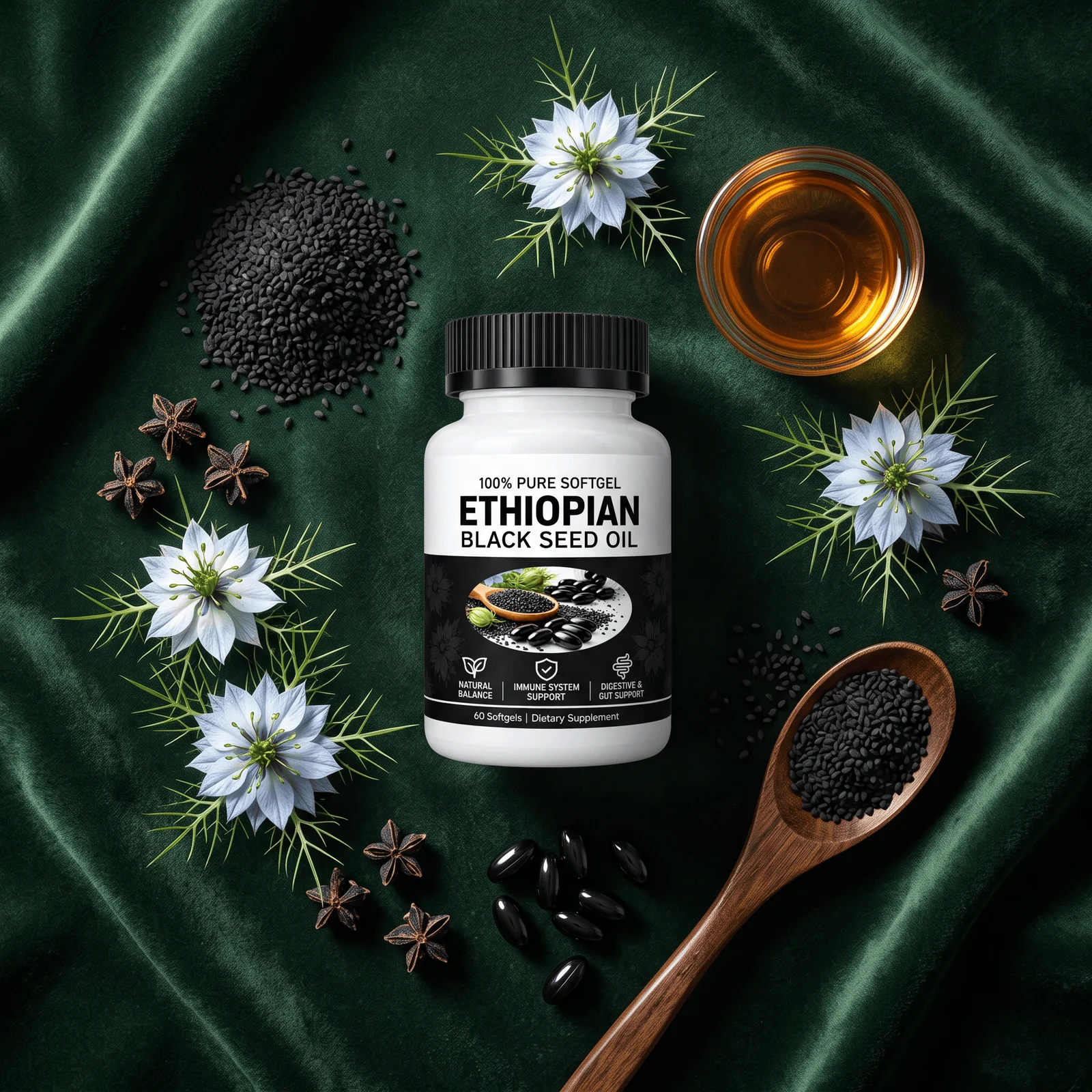 Ethiopian Black Seed Oil (Now 6% Thymoquinone)