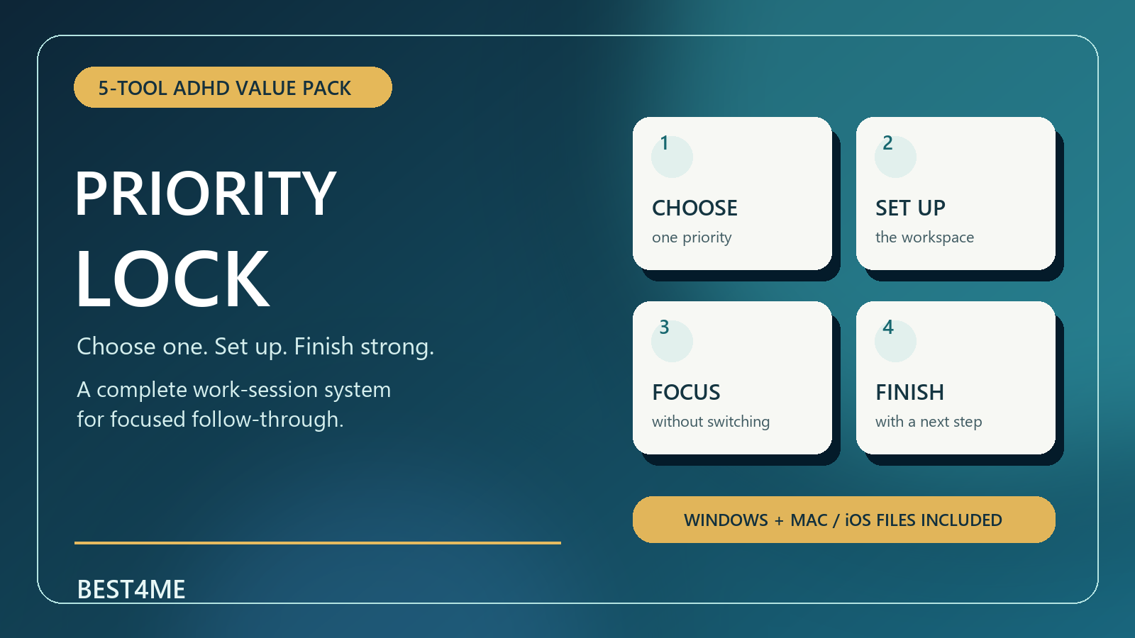 ADHD Priority Lock: One-Task Work Session Bundle