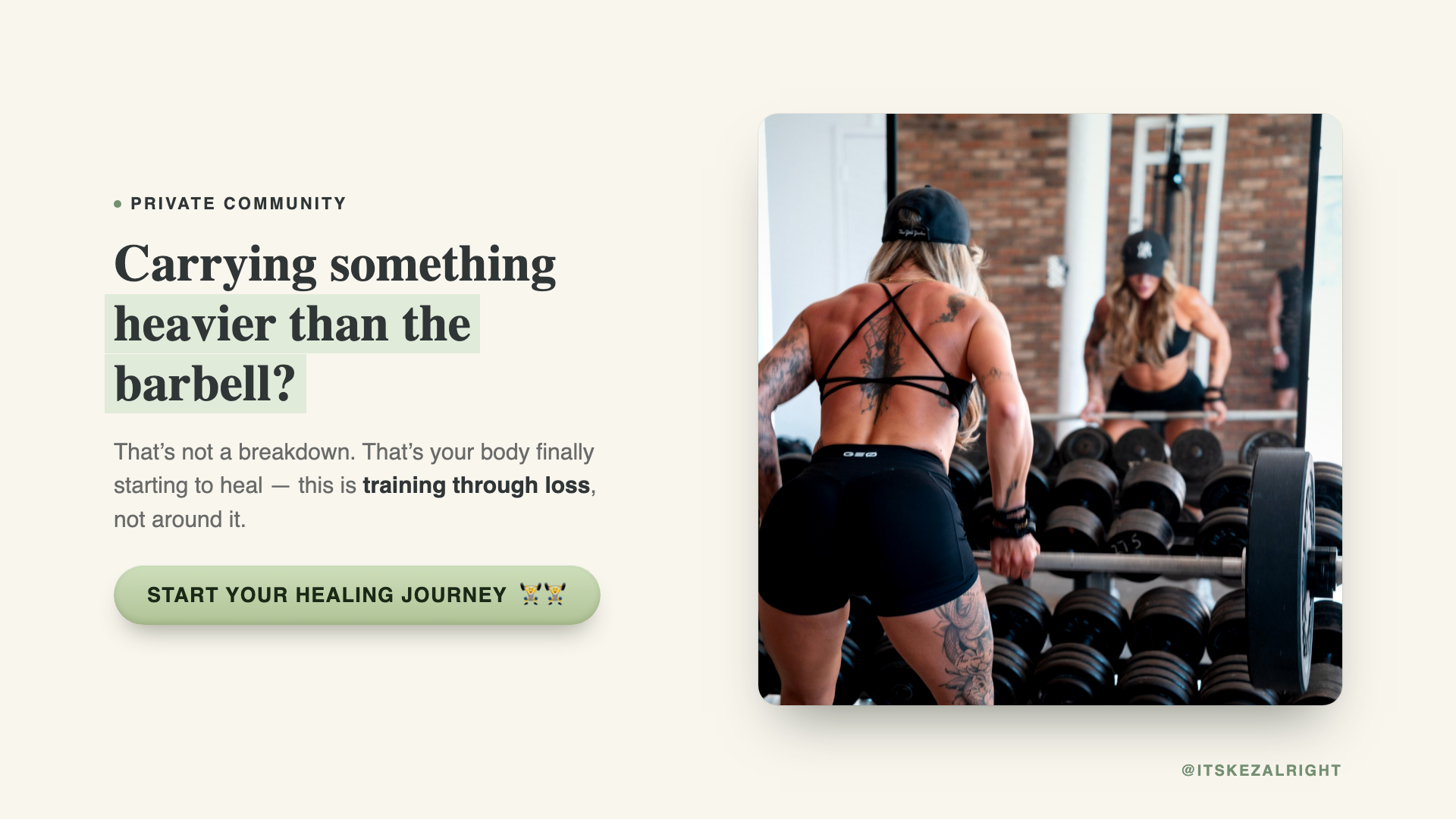A private community for training through loss, one rep at a time.