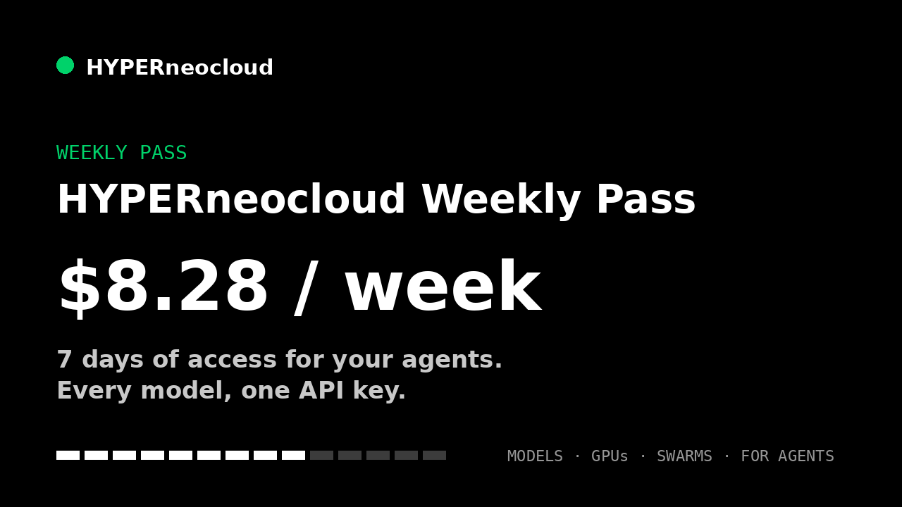 HYPERneocloud Weekly Pass
