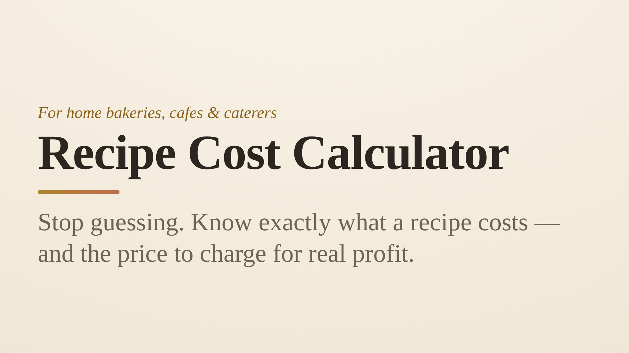 Recipe Cost Calculator