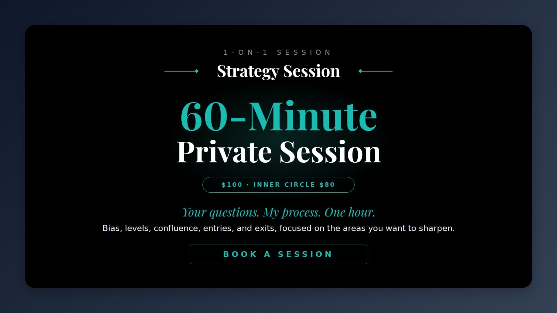 📅 1 HR One-on-One Trading Strategy Refinement Session
