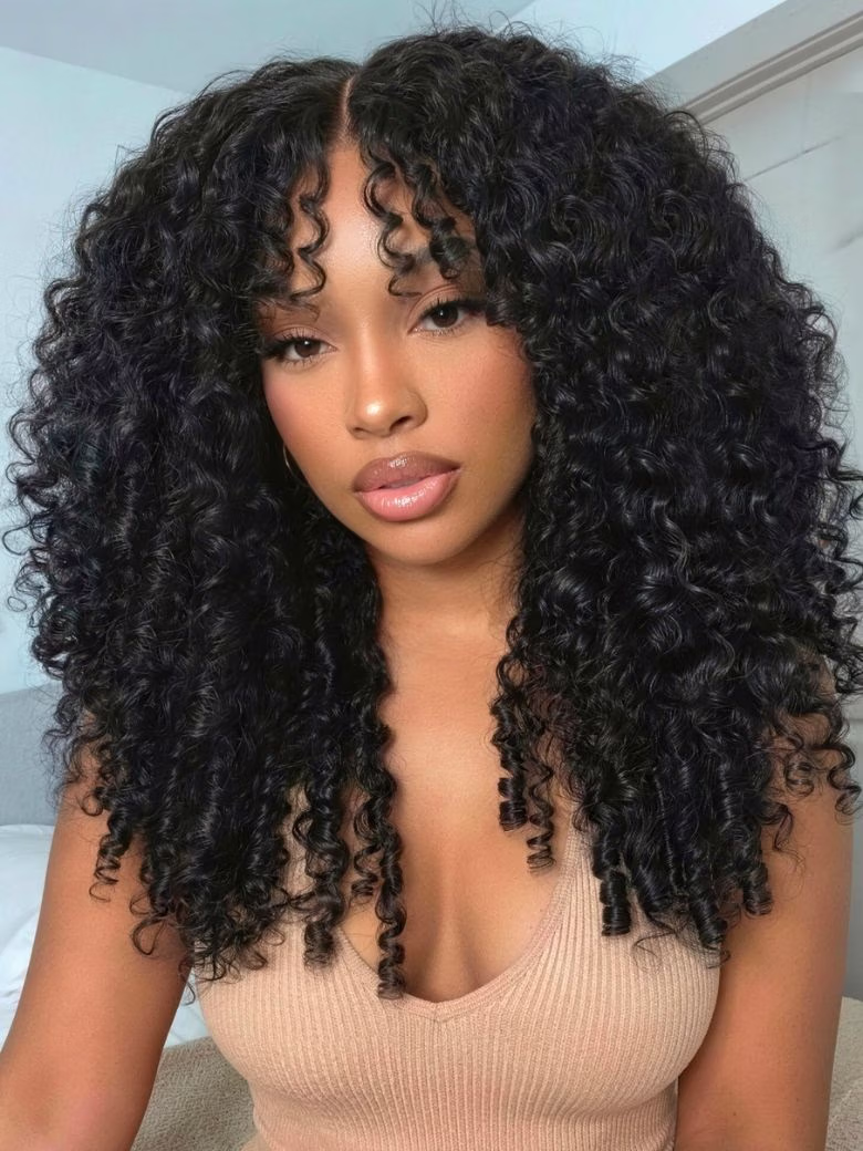 UNice Burmese Curly Bye-Bye Slip Glueless Human Hair Wig