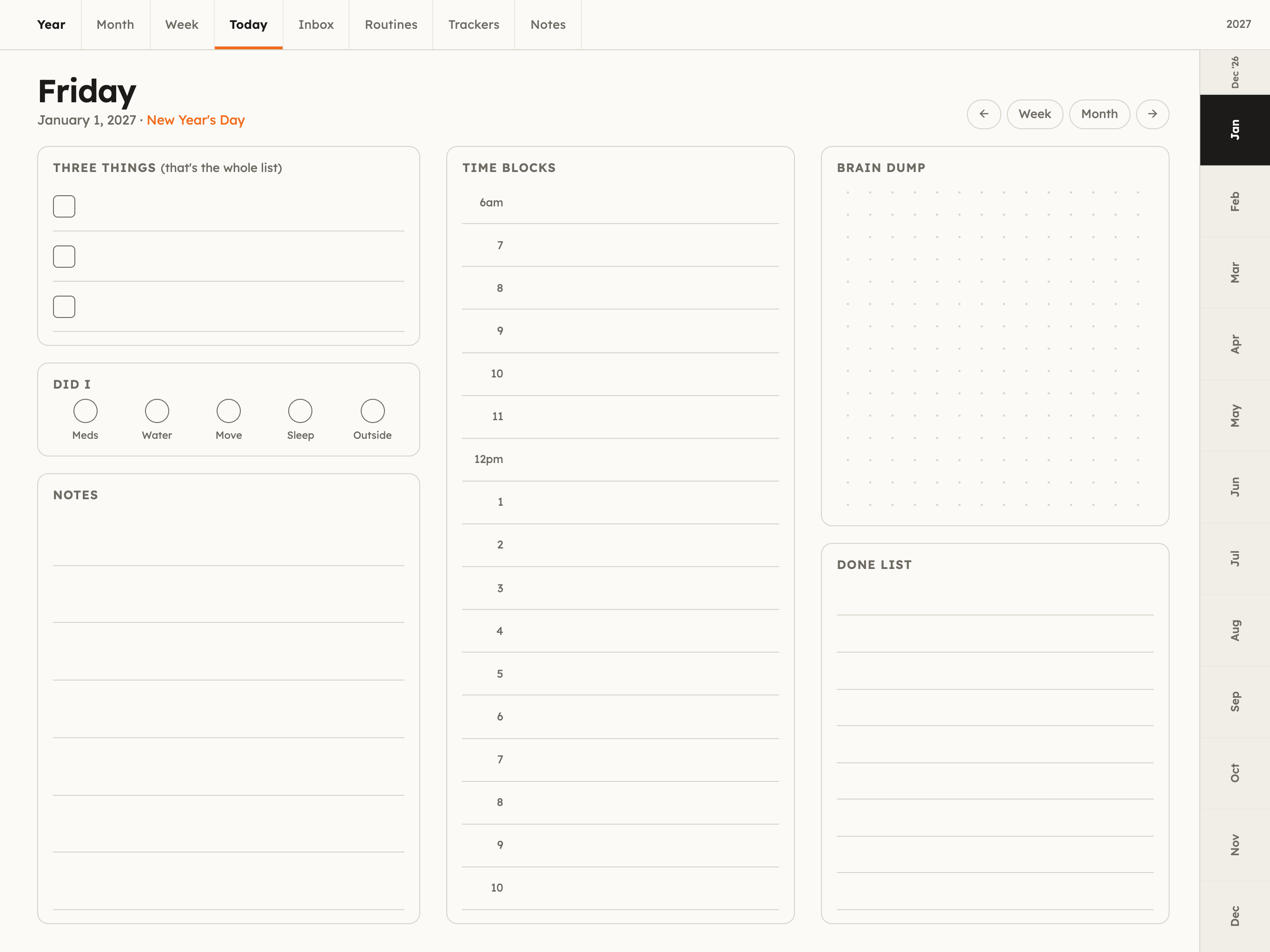 3 Things: 2027 ADHD Digital Planner