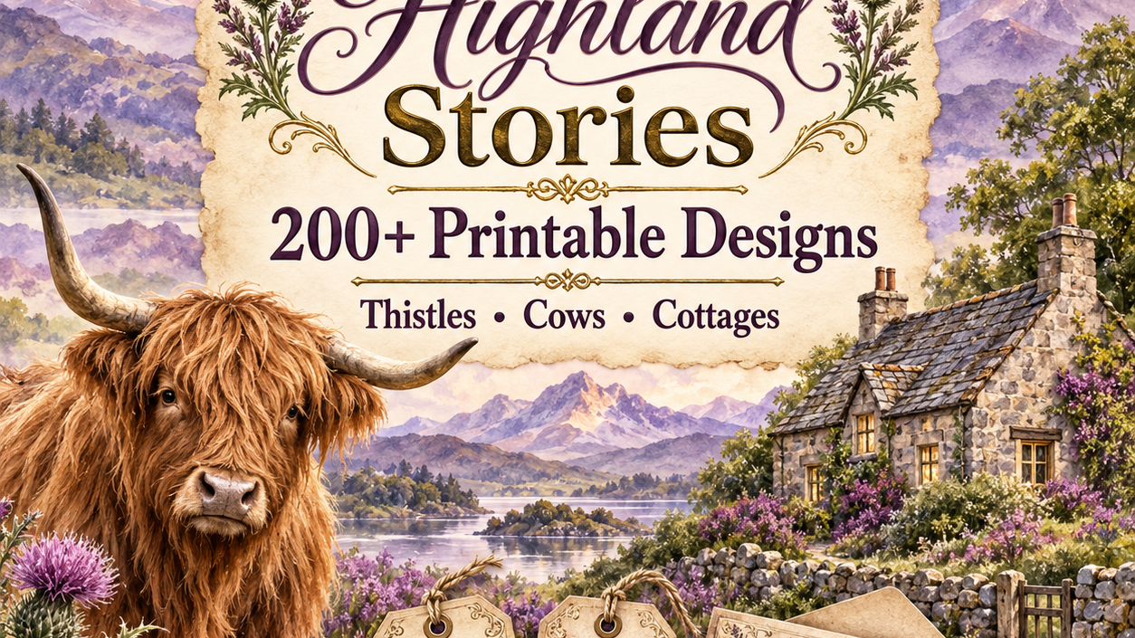 Scottish Highland Stories Junk Journal Kit