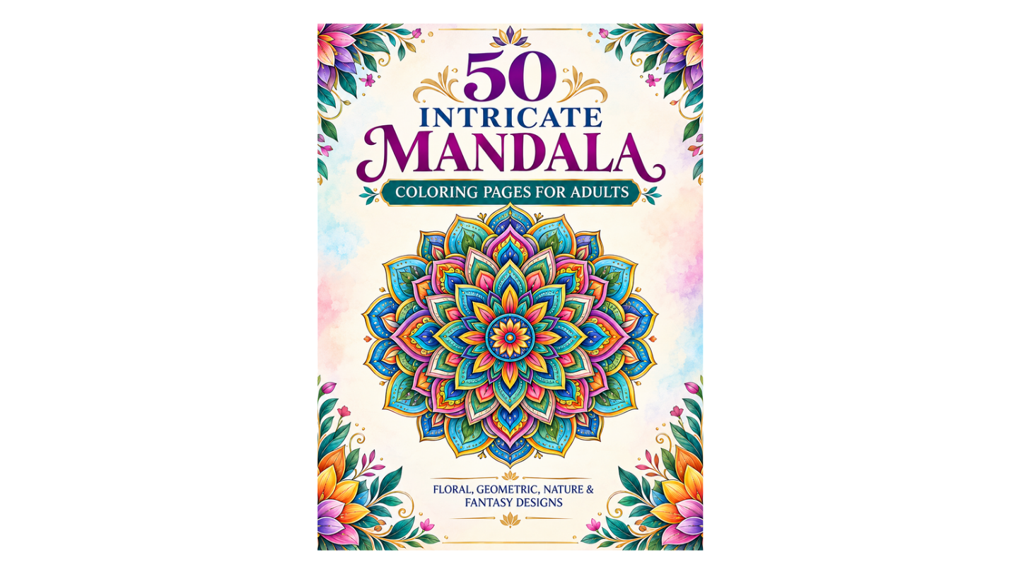 50 Intricate Mandala Coloring Pages for Adults