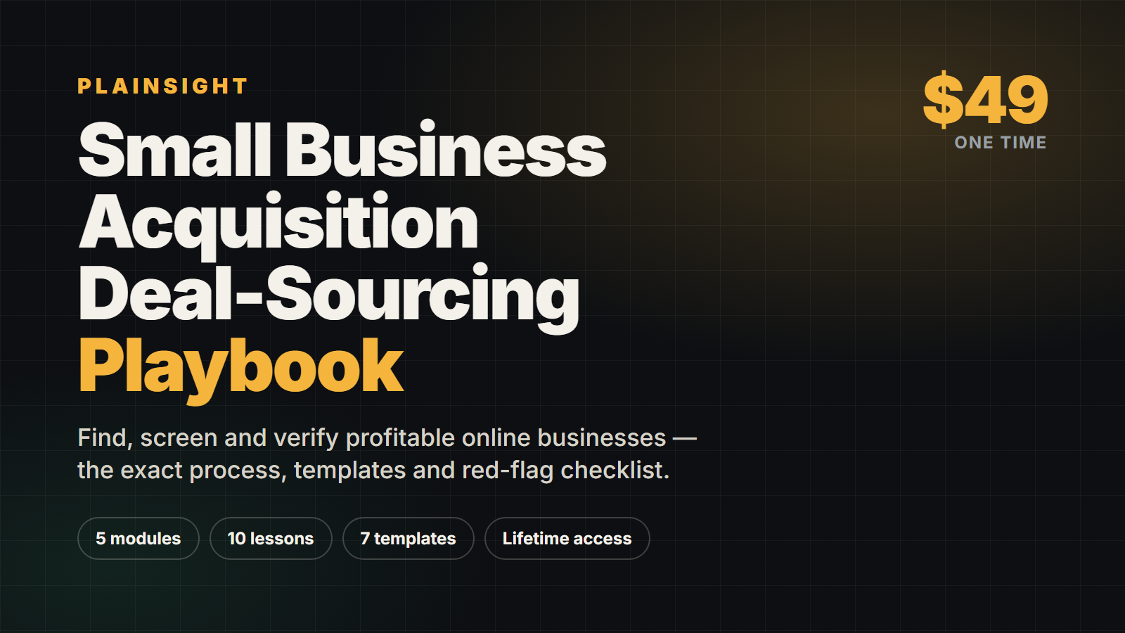 Small Business Acquisition Deal-Sourcing Playbook