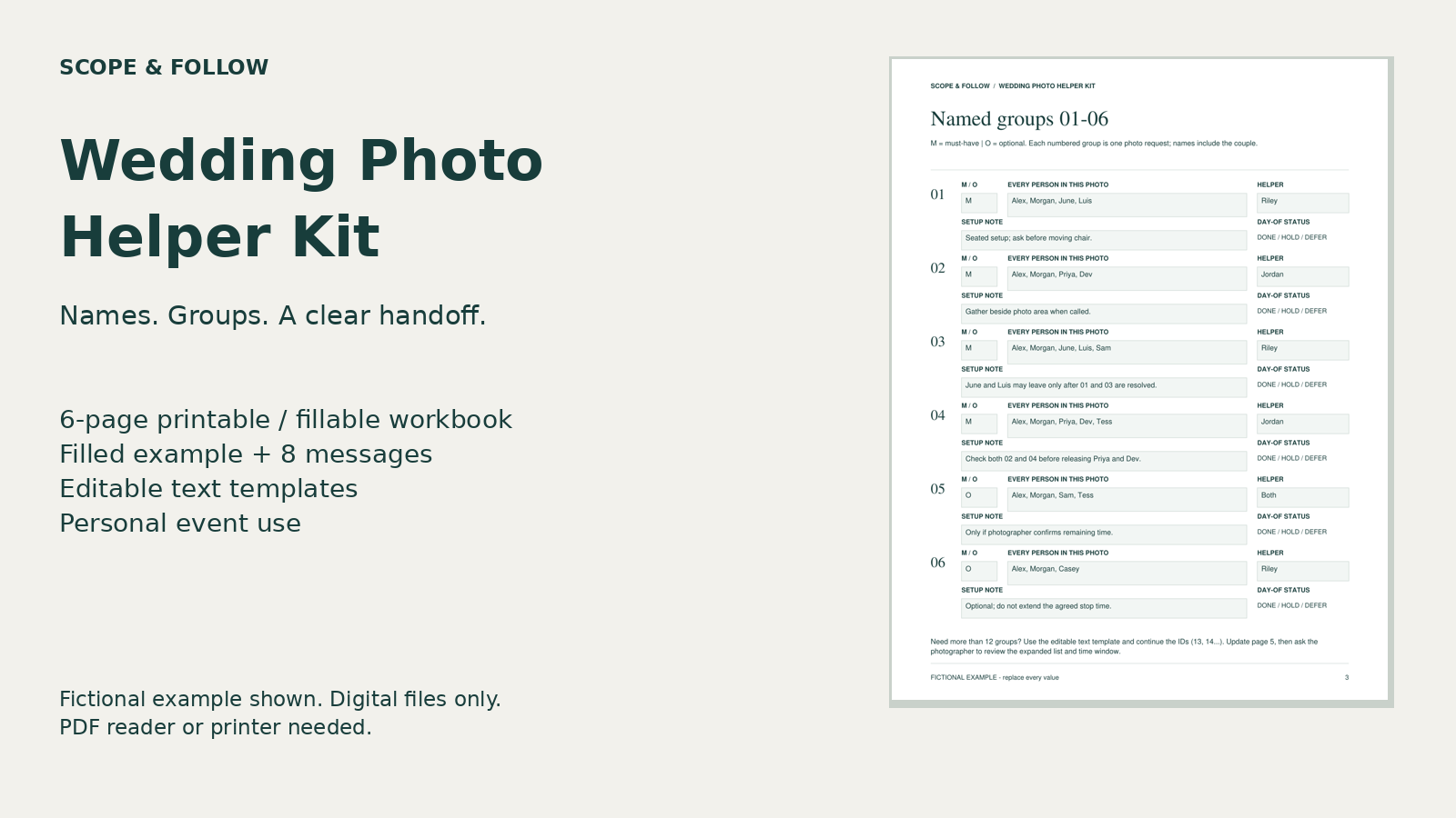 Wedding Photo Helper Kit