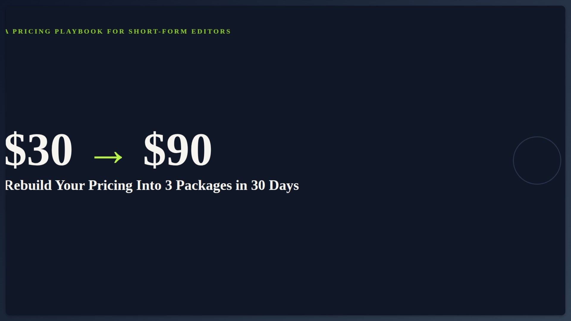 From $30 to $90 Per Video