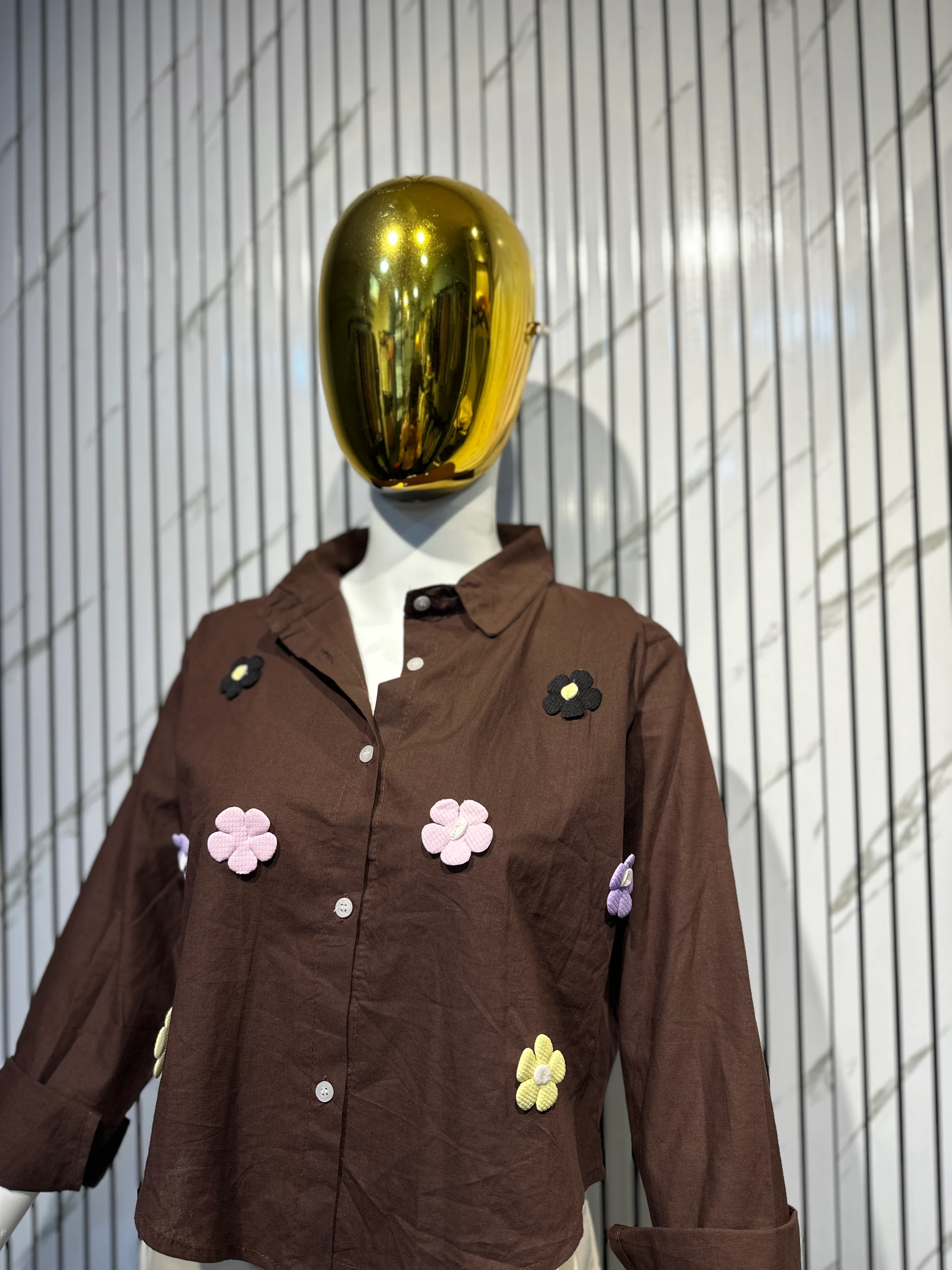 Floral Appliqué Shirt