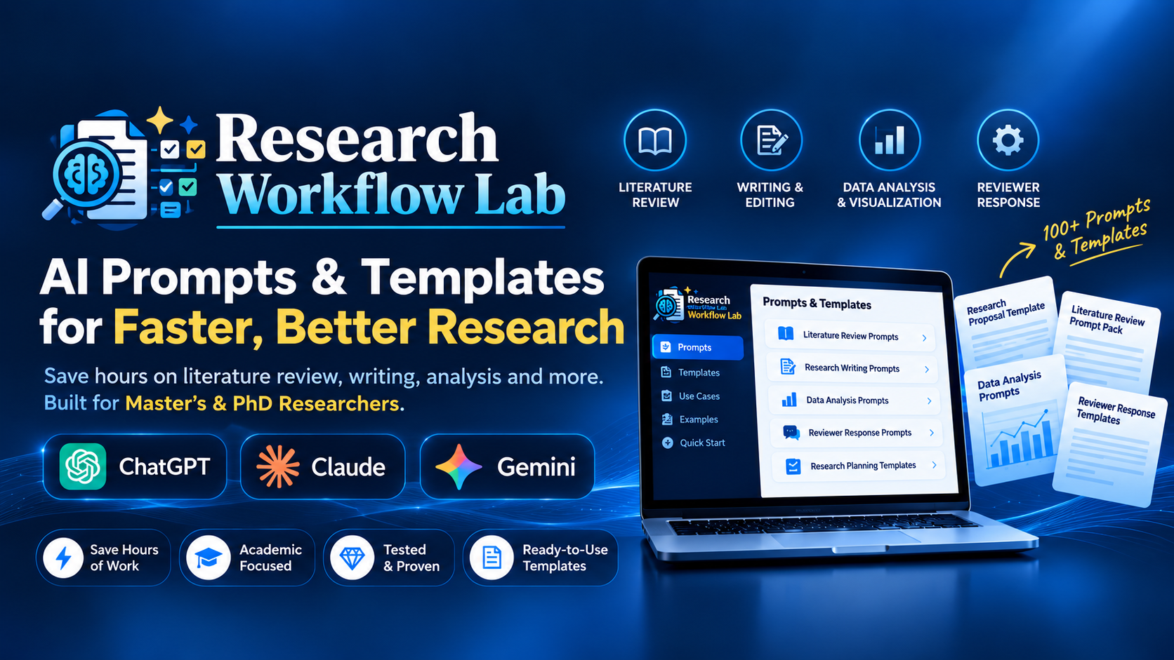 The AI Research Workflow Kit: 100 Prompts + Templates for Researchers