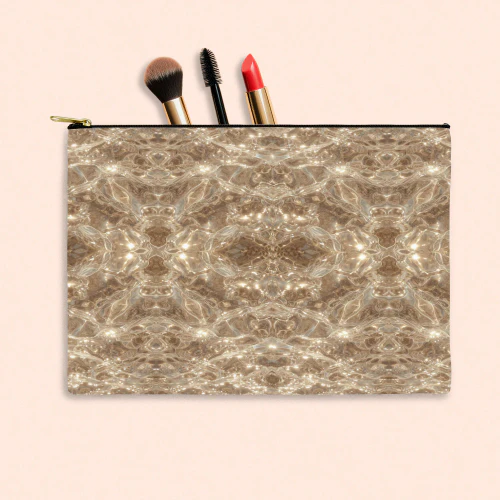 Trousse à Maquillage - Motif Reflets Dorés