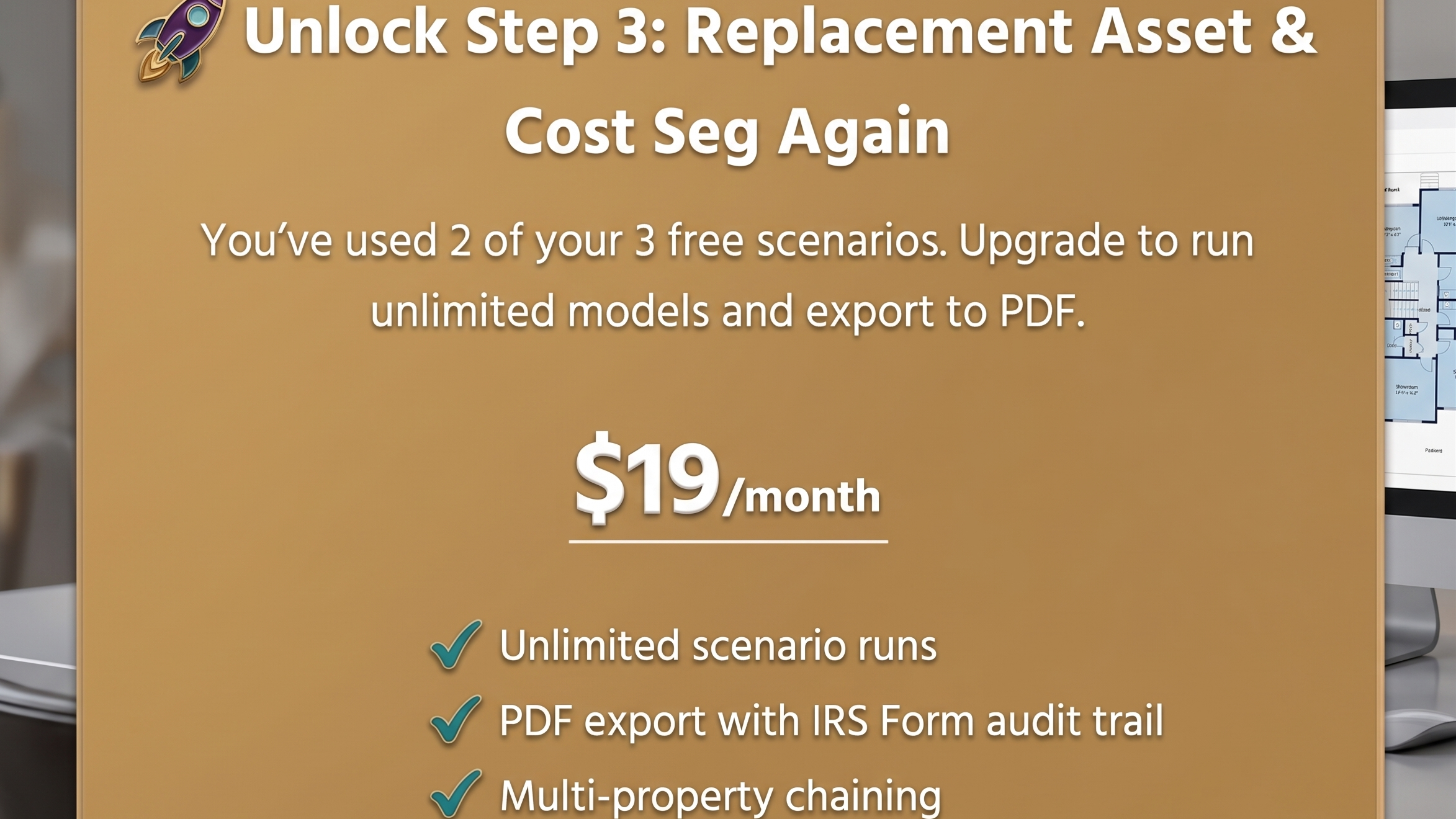 Cost Seg & 1031 Exchange Analyzer (Monthly)