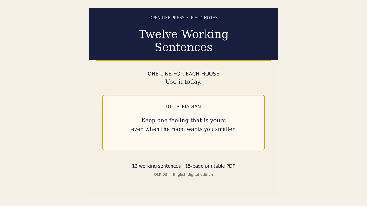 Twelve Working Sentences | Starseed Daily Lines PDF