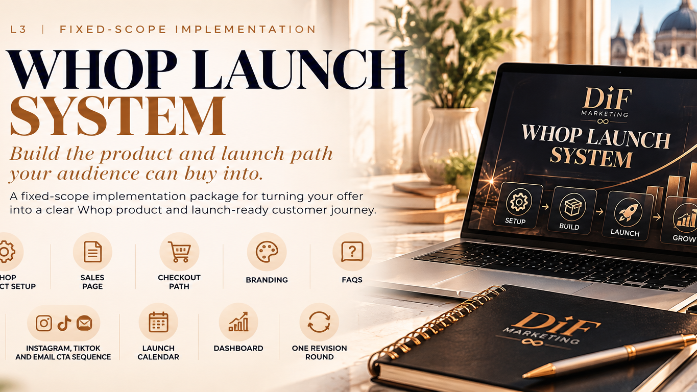 L3 Whop Launch System | Fixed-Scope Implementation
