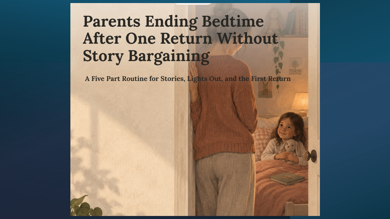 Parents Ending Bedtime After One Return Without Story Bargaining