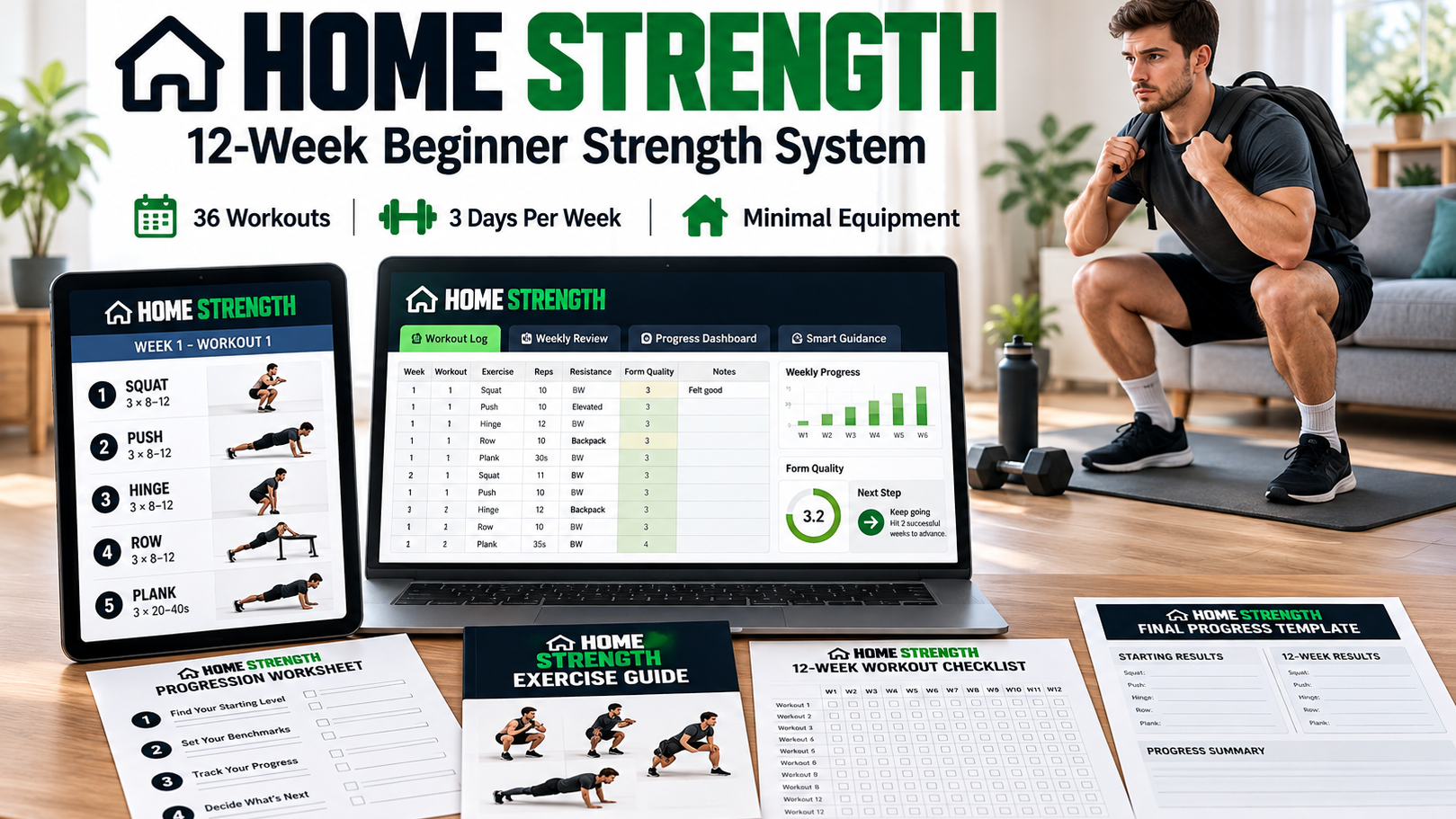 Home Strength: Build Measurable Strength at Home in 12 Weeks