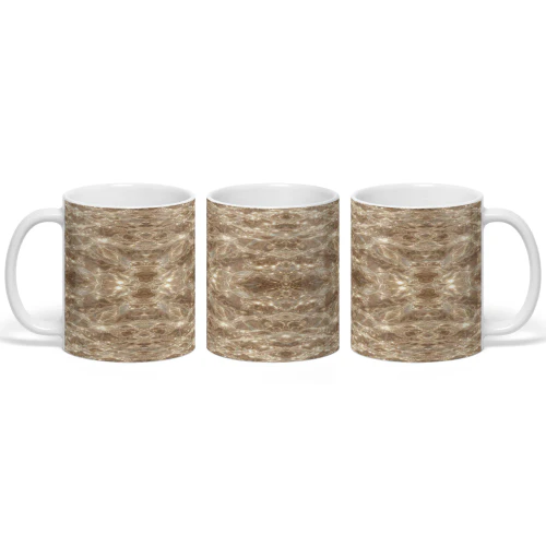 Mug en Céramique - Motif Réflexions Dorées & Ondulations Aquatiques