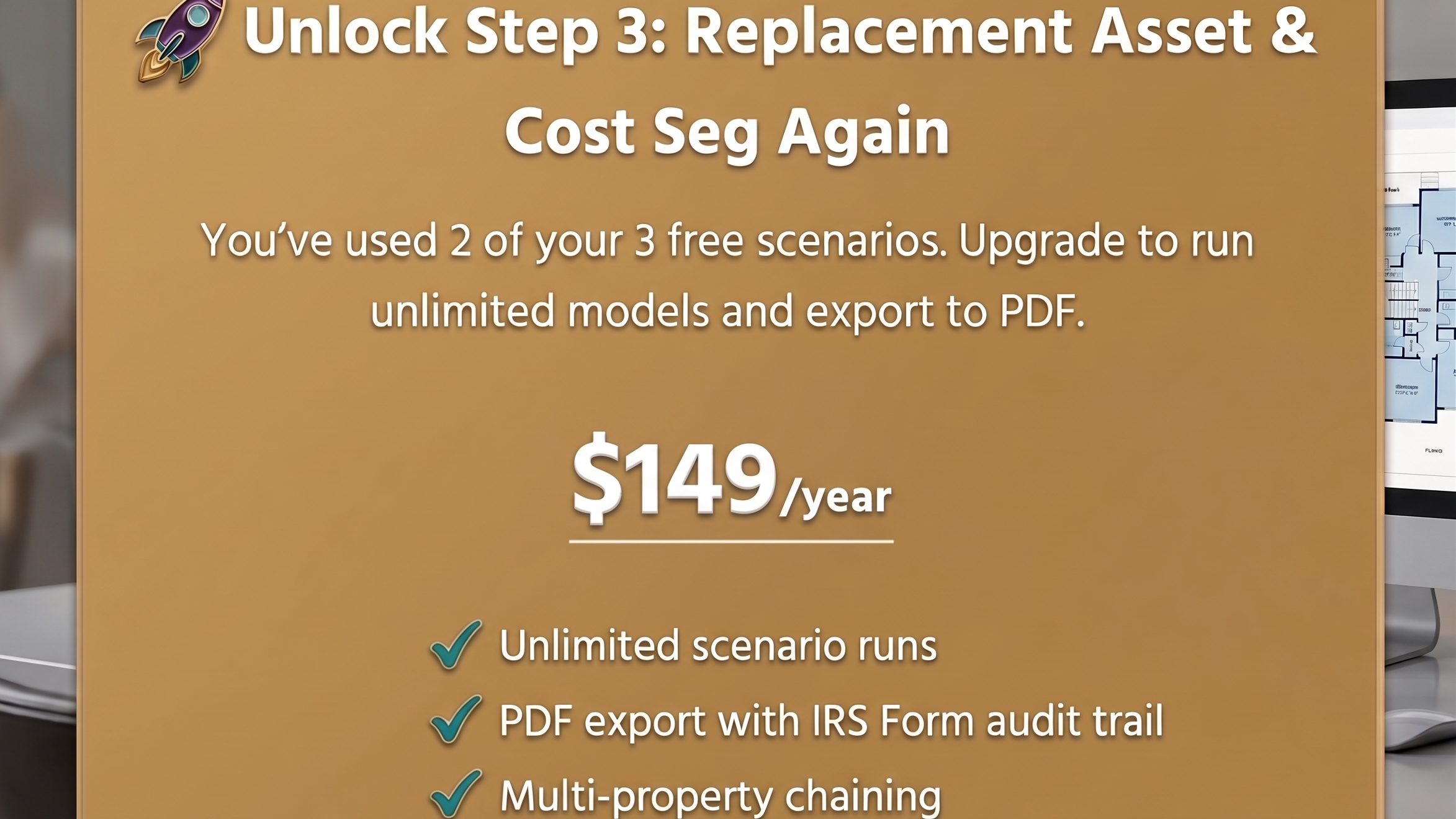 Cost Seg & 1031 Exchange Analyzer - Annual $149