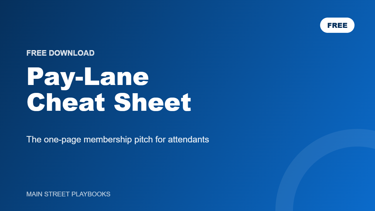 Free Pay-Lane Cheat Sheet