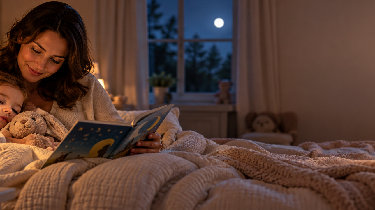 Parents Guiding Toddlers to Lights Out Without Bedtime Battles