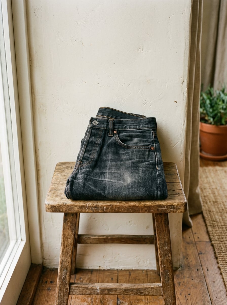 Washed Black Denim
