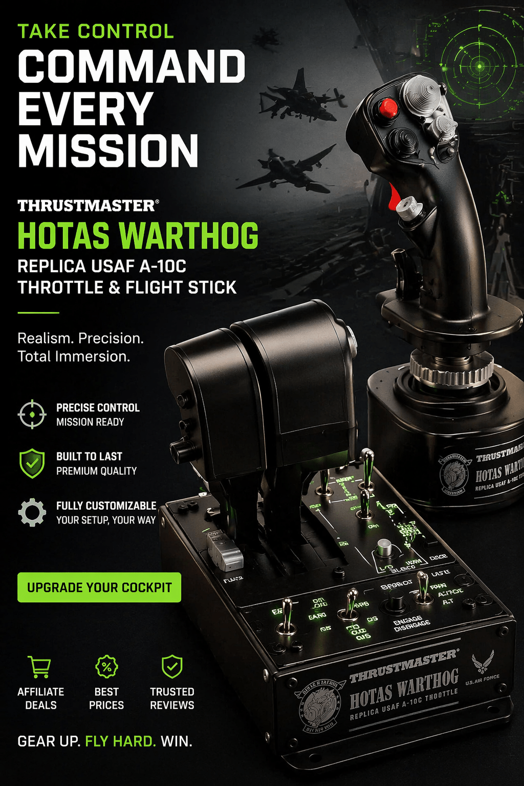 Thrustmaster HOTAS Warthog Flight Stick And Throttle
