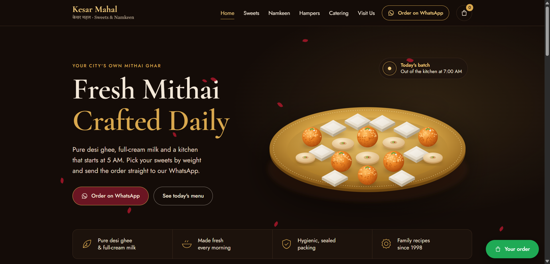 Sweet Shop Website Template — Mithai & Namkeen
