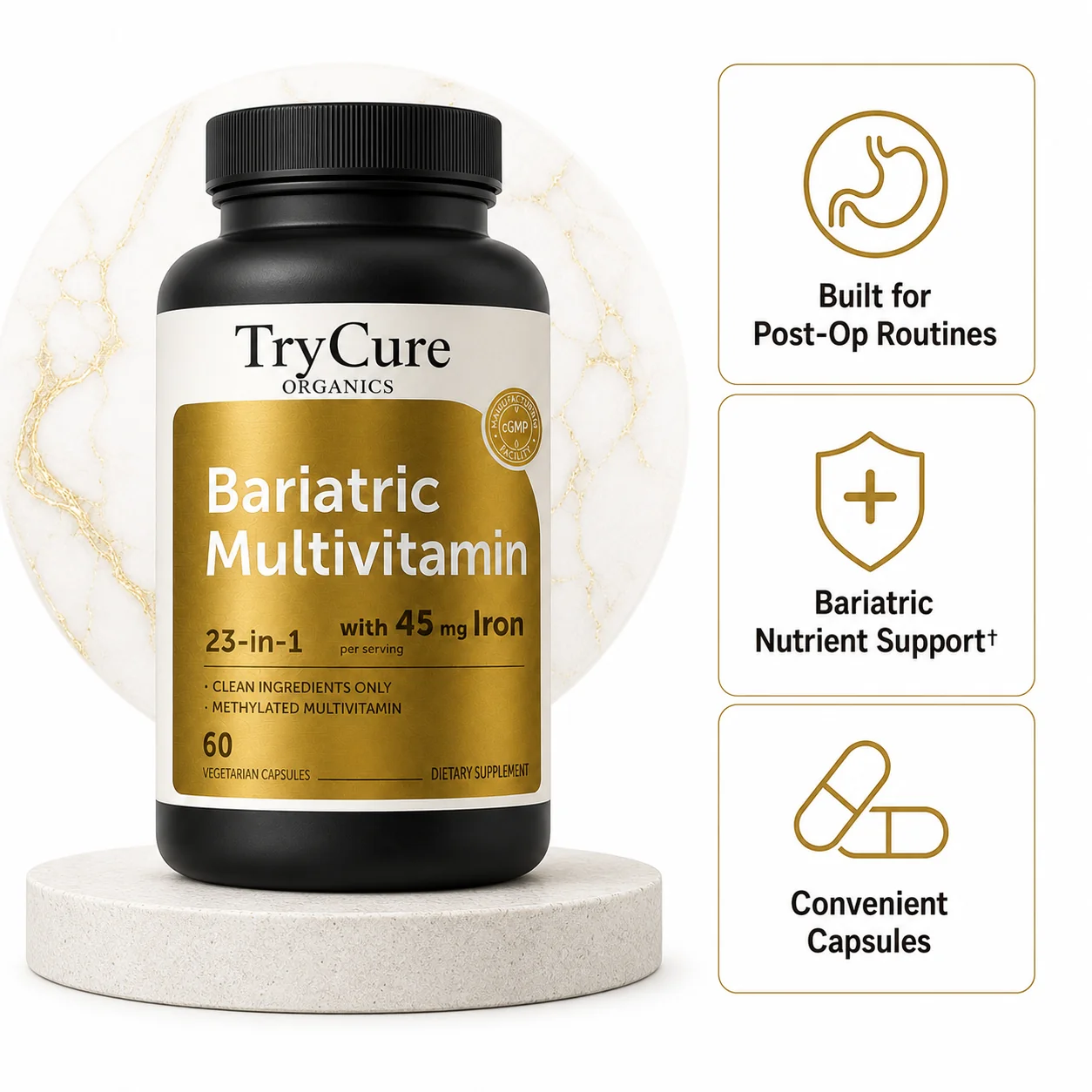 TryCure® Bariatric Multivitamin — Post-Op Capsules