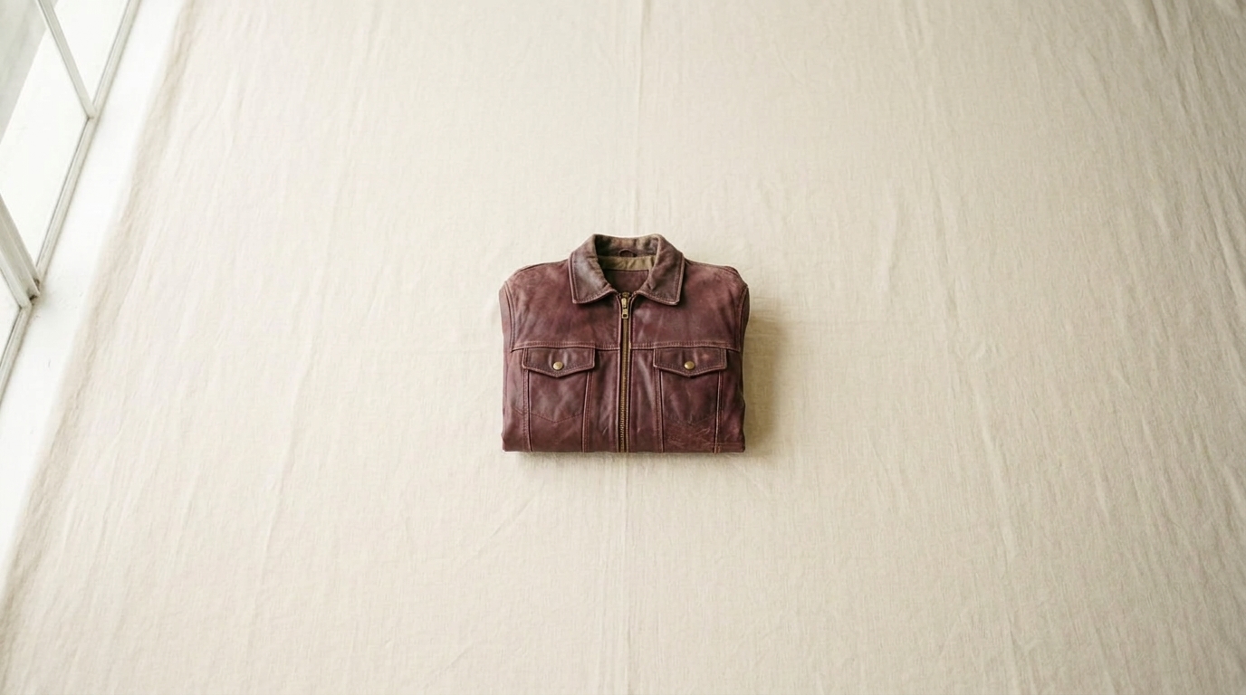 Bordeaux Lederjacke, 1980er