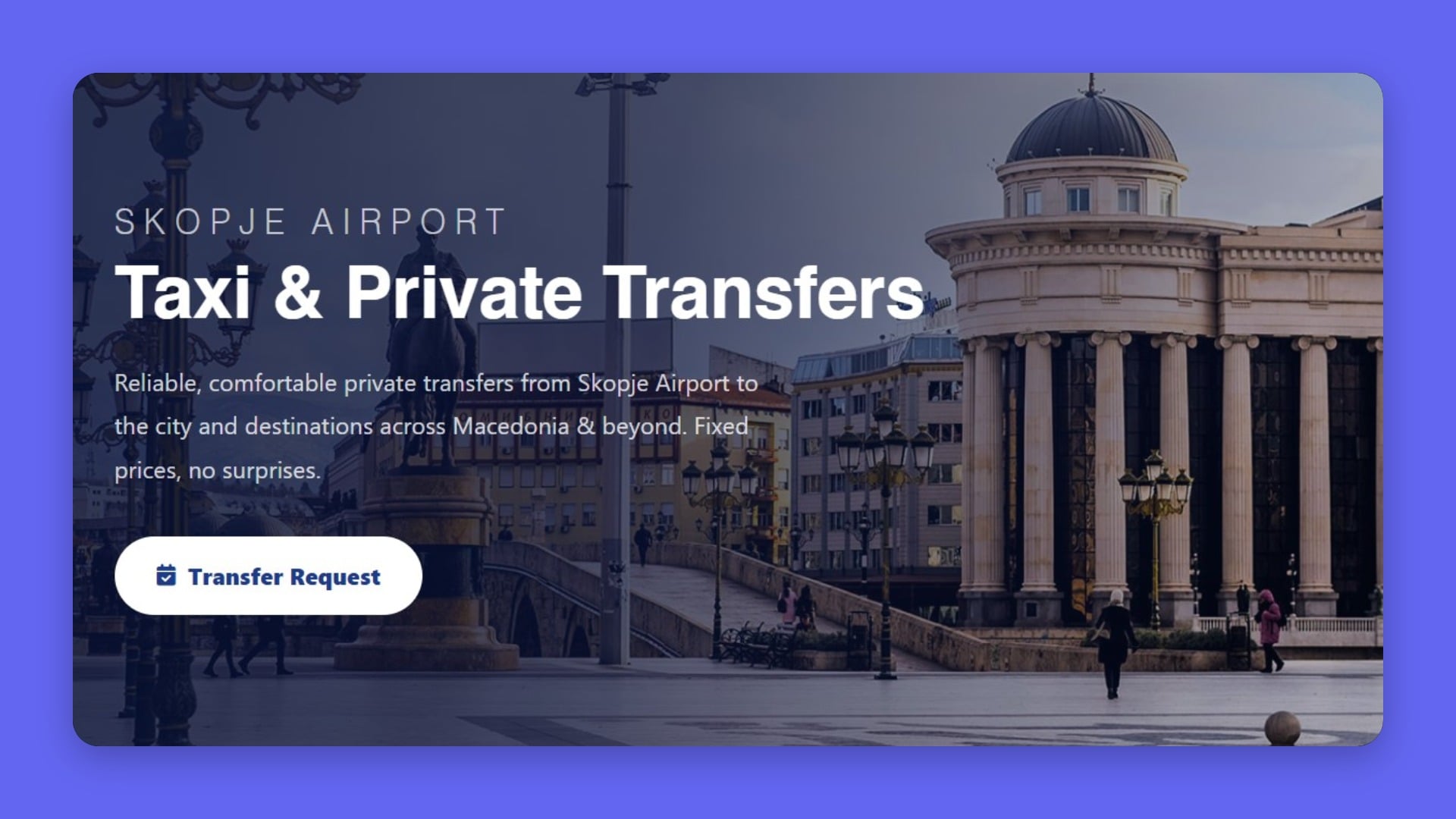 Private Taxi Transfer: From SKP Airport to Skopje