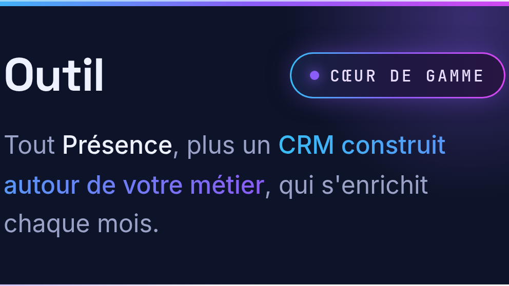 Outil CRM + site vitrine 
