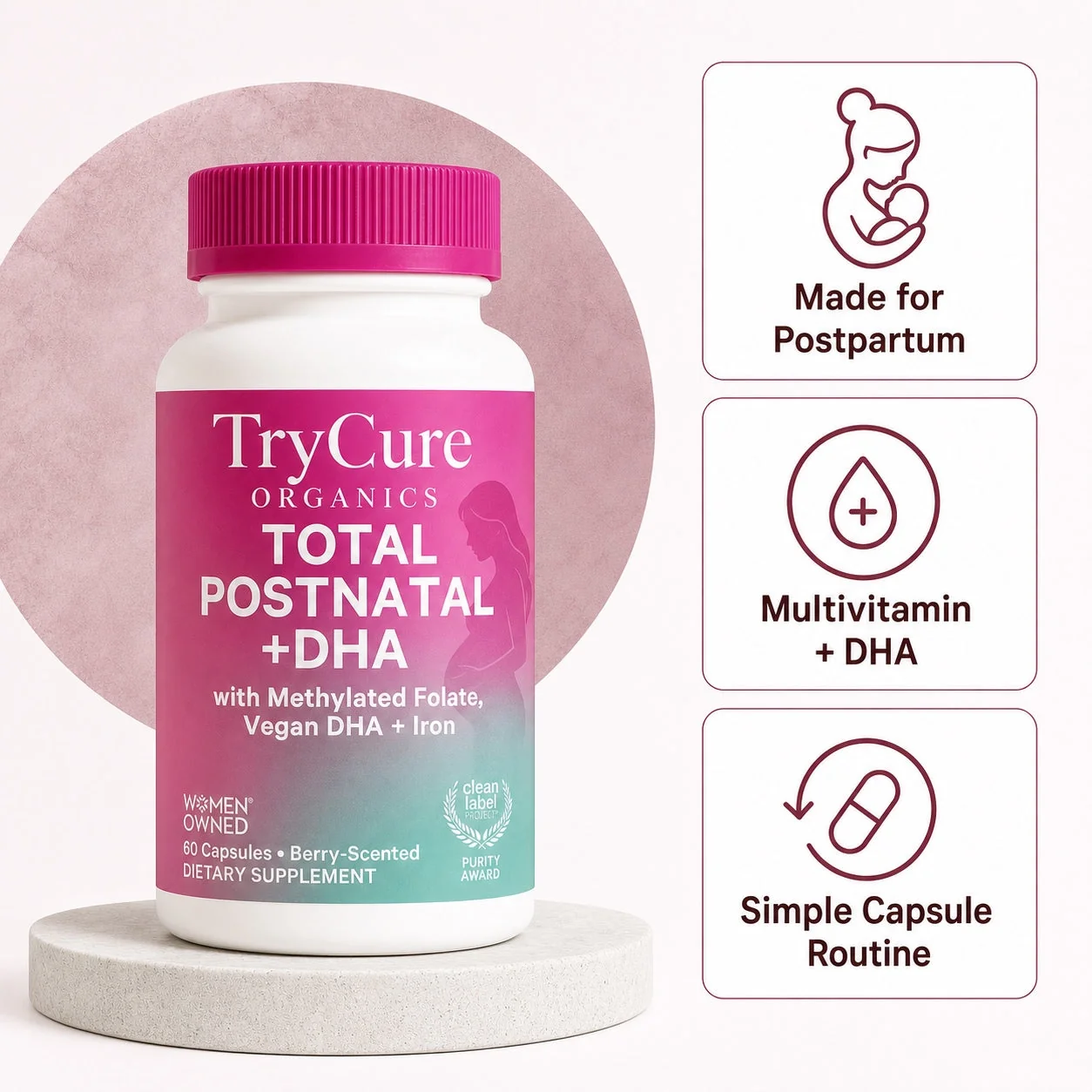 TryCure® Total Postnatal + DHA — Postpartum Support