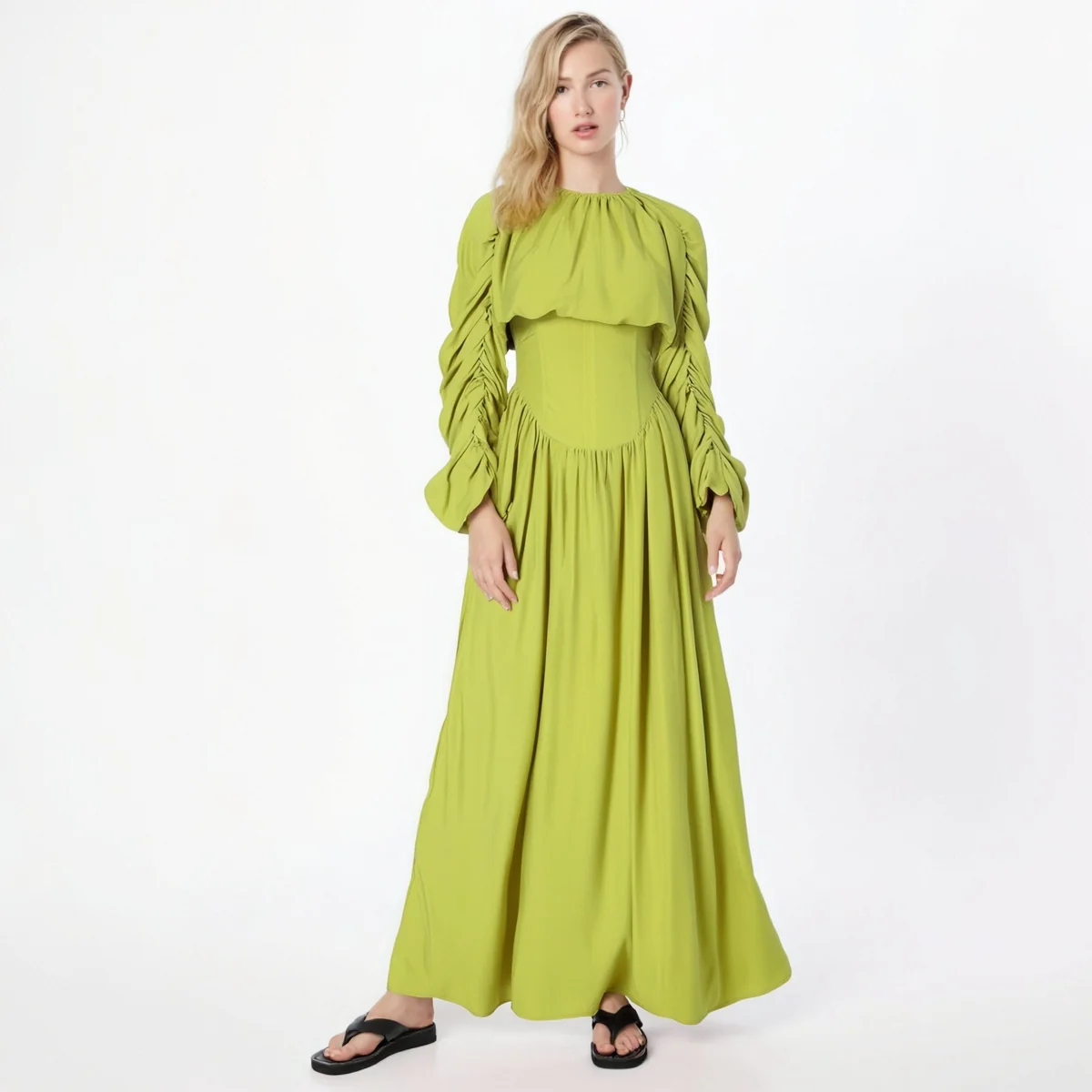 Cropped top and pleated skirt set