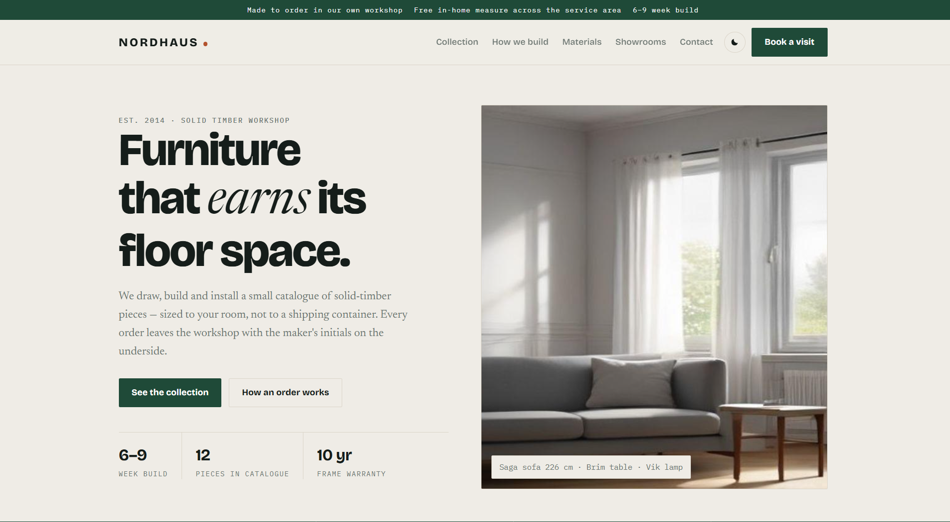 Furniture Store Website Template — Nordhaus