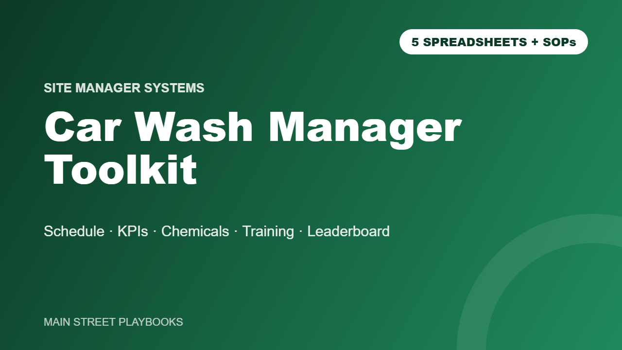 Car Wash Manager Toolkit