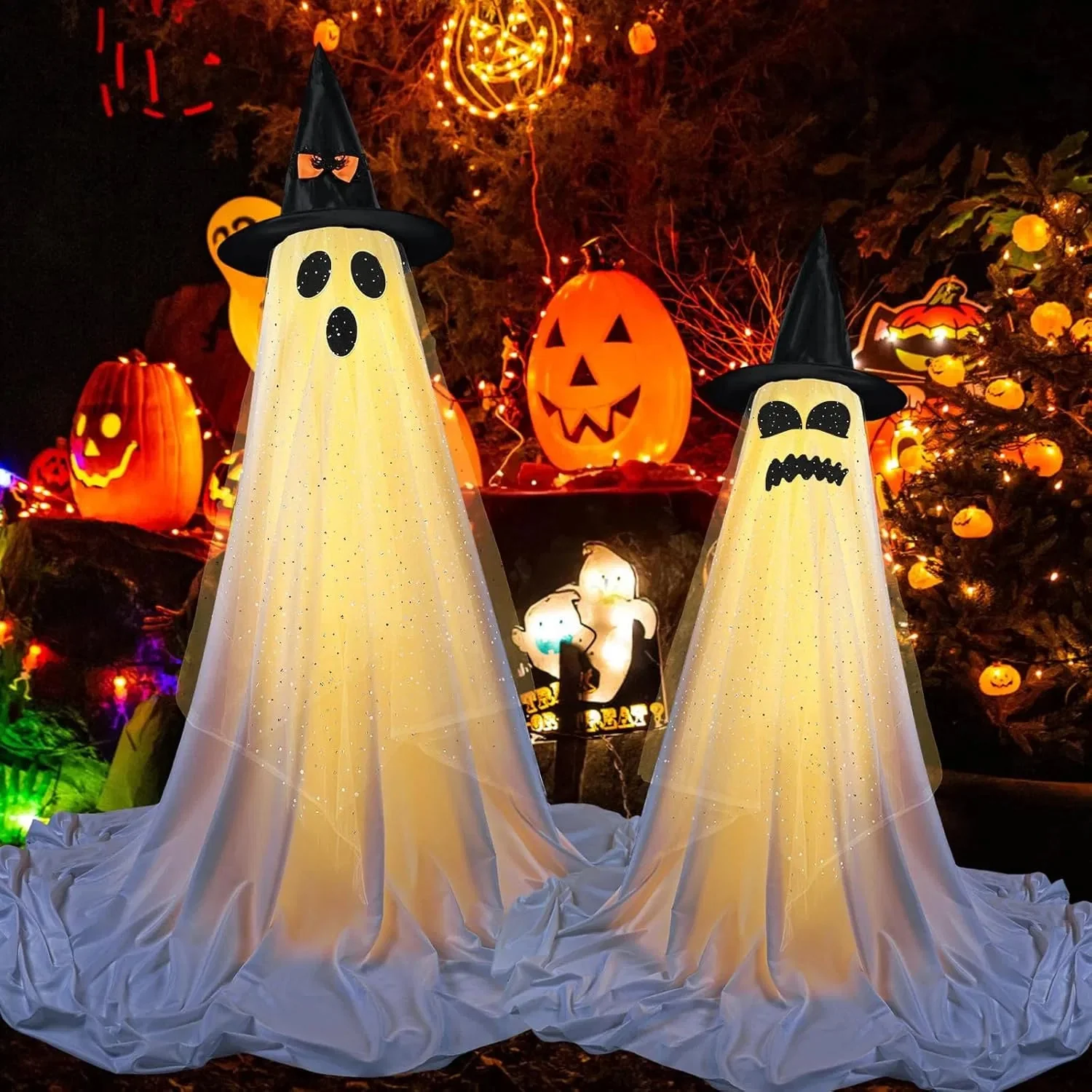 2 Packs Halloween Decorations Outdoor Indoor with Halloween Remote Control Strin
