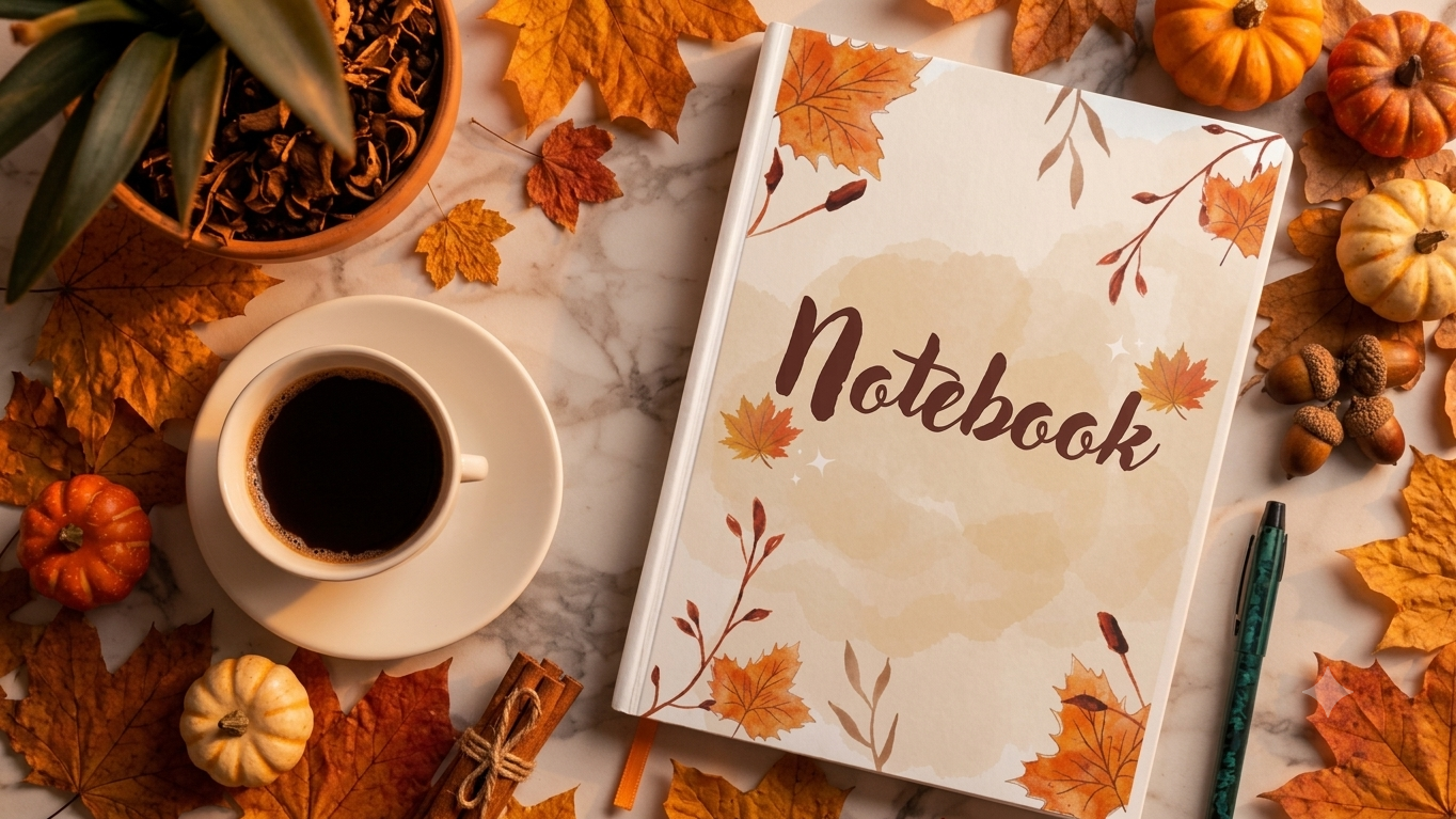 Cozy Autumn Leaves Printable NotebookCozy Autumn Leaves Printable Notebook