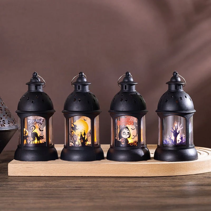 Halloween Decoration Pumpkin Lamp Portable Halloween Castle Wind Lamp Halloween