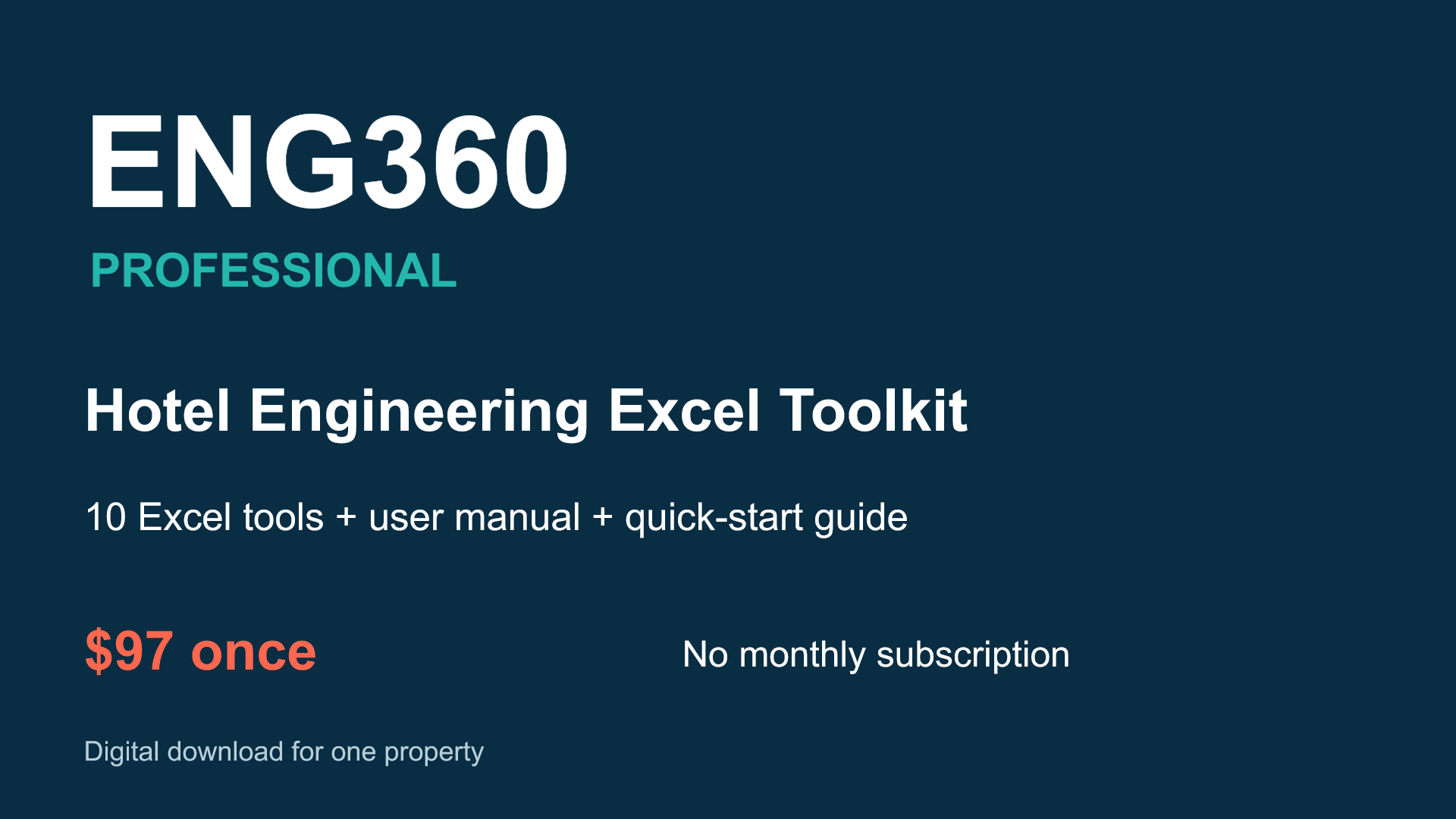 ENG360 Professional – Hotel Engineering Excel Toolkit