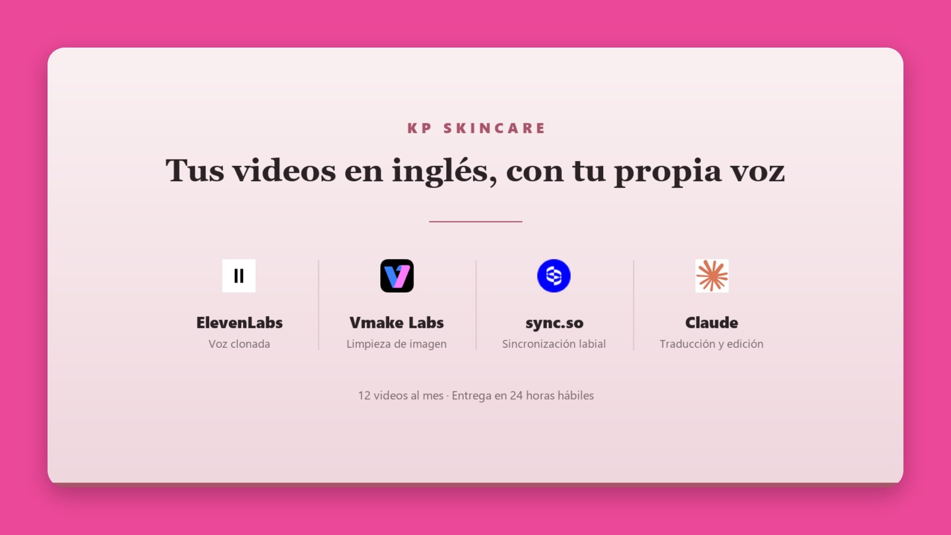 Producción de videos en inglés — KP Skincare