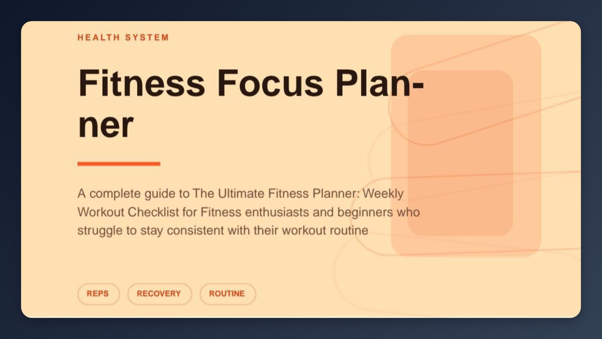 Fitness Focus Planner