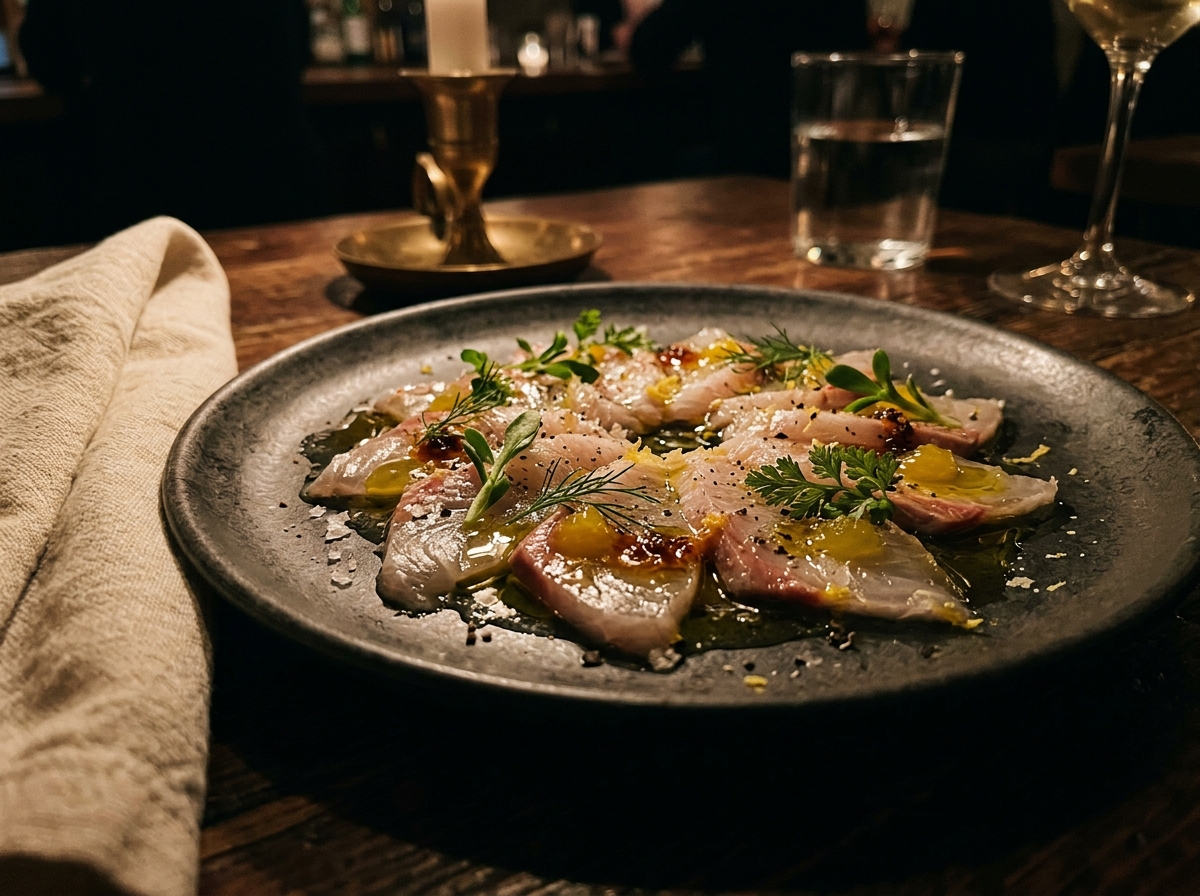 Yellowtail crudo with citrus and herbs