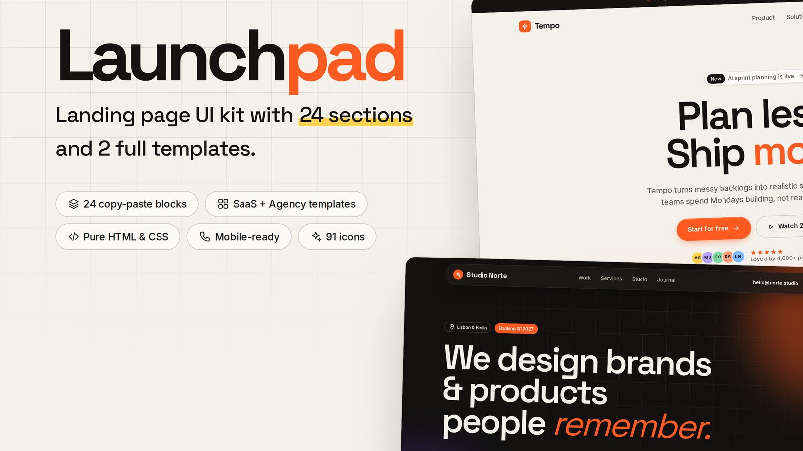 Launchpad — Landing Page UI Kit